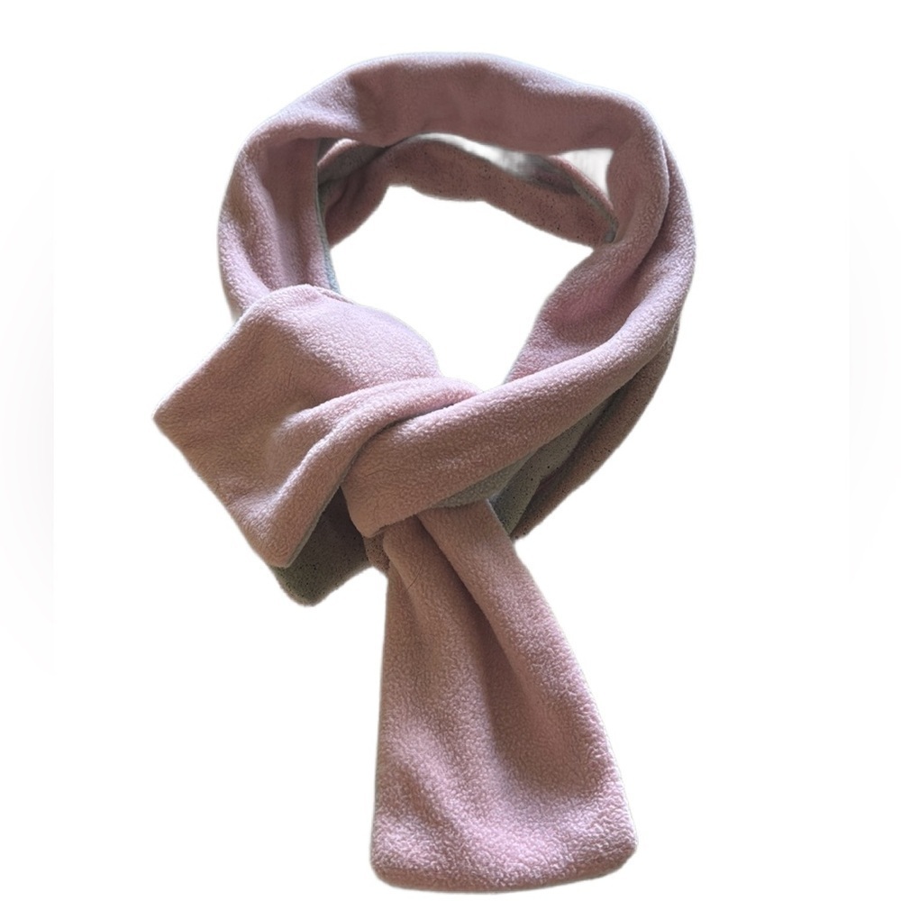 Youth girls reversible neck scarf pink/gray 44inches